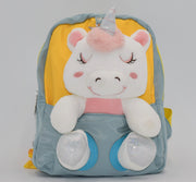 Toddler Kids Backpack - Small and Cute Unicorn Design with Stuffed Animal Holder