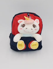 Toddler Kids Backpack - Small and Cute Unicorn Design with Stuffed Animal Holder