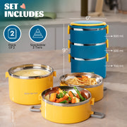 Boxybites Stackable Stainless-Steel Thermos for Hot Food-3-Tier Insulated Bento/Food Container