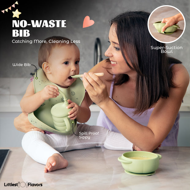 Littlest Flavors Essentials Bundle: Premium Silicone Baby Feeding Set